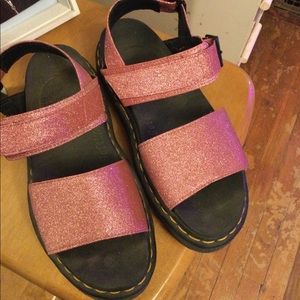 Glitter Dr. Martens sandals lug sole sparkle